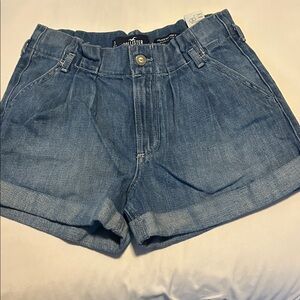 Hollister Women's High Rise Mom Short 3”Blue Jean Shorts